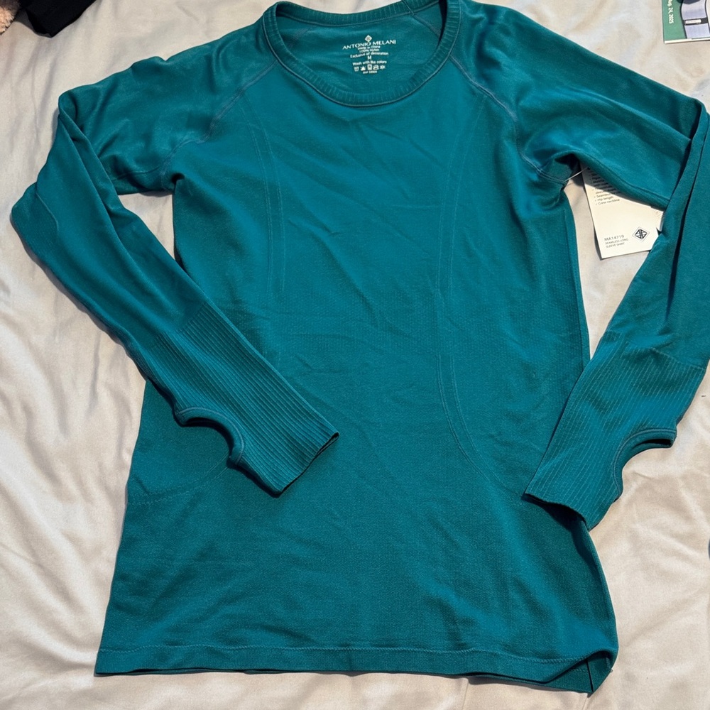 Teal Long Sleeve Top seamless mantra shirt